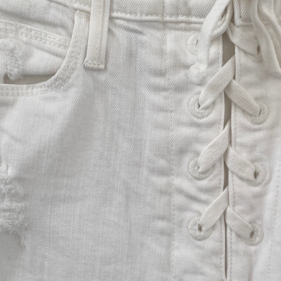 MOTHER denim Dazzler high-rise distressed lace up jeans - Picture 10 of 12